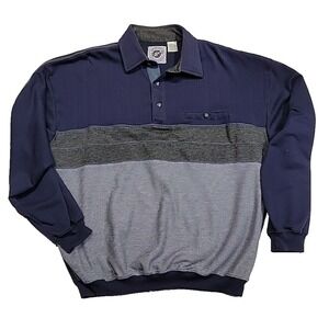 Vintage LD Sport International Banded Waist Striped Active Polo Shirt Mens Large